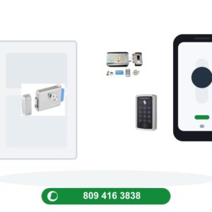 Cerradura inteligente eléctrica para puerta de hierro con instalación incluida en RD