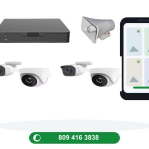 Seguridad para negocio pequeño: 4 cámaras y alarma instalada