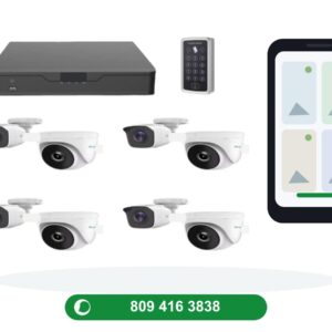 Seguridad para oficina: 8 cámaras y control de asistencia instalado rn RD