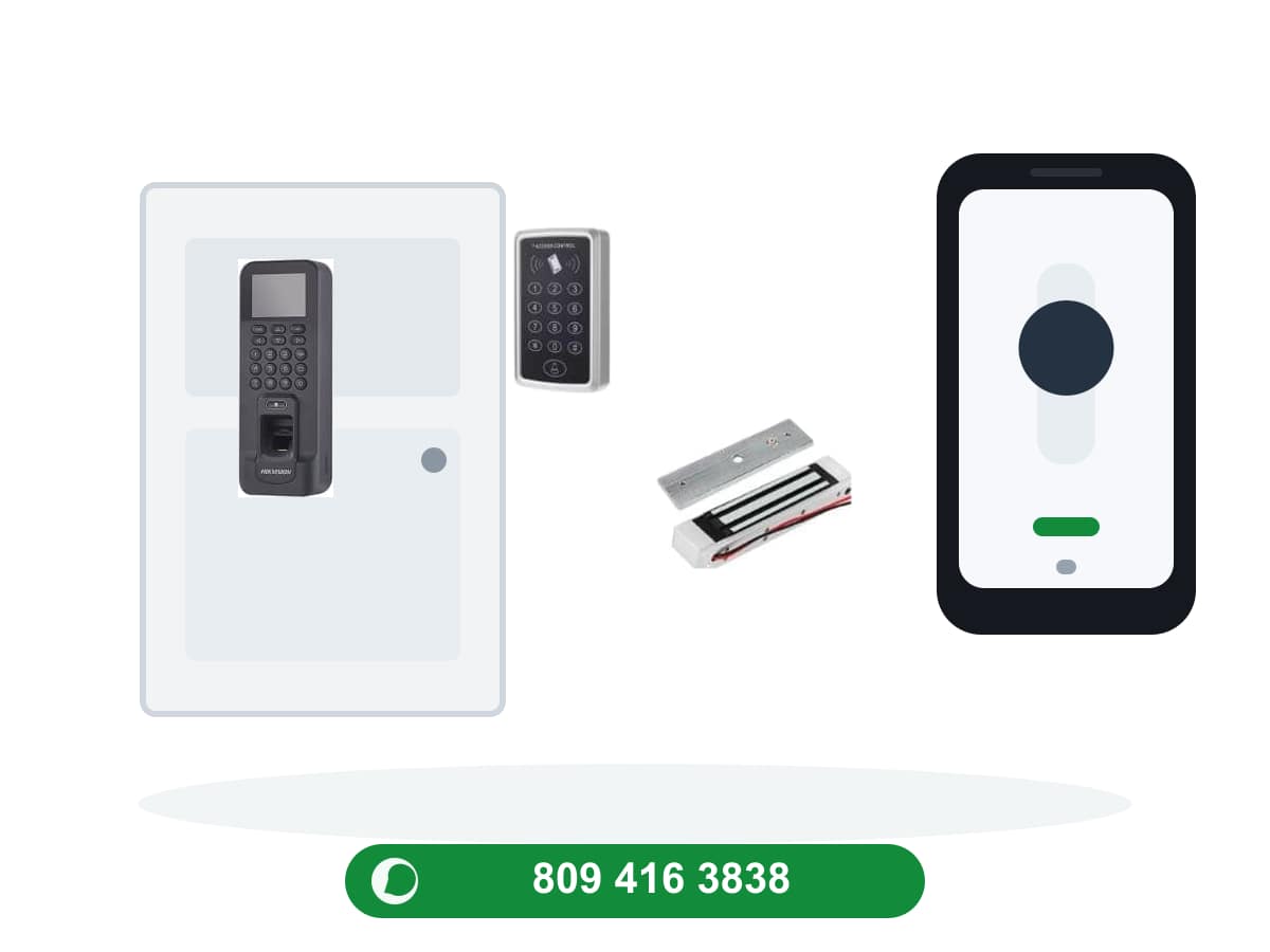 Control de acceso para 2 puertas de oficina con instalación incluida